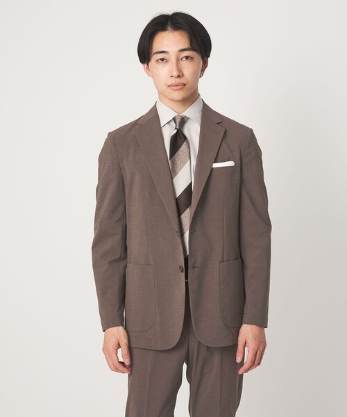 green label relaxing(グリーンレーベルリラクシング)の「A+ ポリエステル ピンヘッド 2B スタンダード 2P セットアップジャケット -ウォッシャブル・ストレッチ・撥水-(テーラードジャケット・メンズ・ブラウン系/ネイビー・M/L/XL/S)」の9枚目の写真