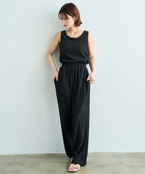 mil(ミル)の「【汗染み防止加工】 前後2way リブ タンクトップ【587202】(タンクトップ・レディース・ブラック/モカ/チャコールグレー・S/XS)」の4枚目の写真