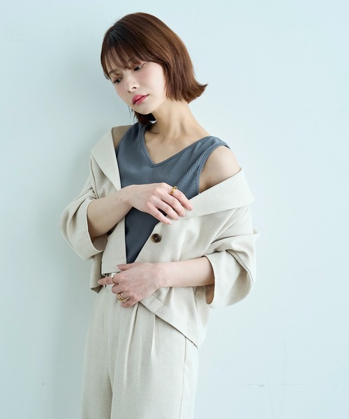 mil(ミル)の「【汗染み防止加工】 前後2way リブ タンクトップ【587202】(タンクトップ・レディース・ブラック/モカ/チャコールグレー・S/XS)」の19枚目の写真