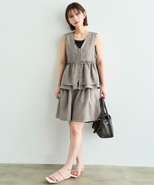 mil(ミル)の「【汗染み防止加工】 前後2way リブ タンクトップ【587202】(タンクトップ・レディース・ブラック/モカ/チャコールグレー・S/XS)」の11枚目の写真