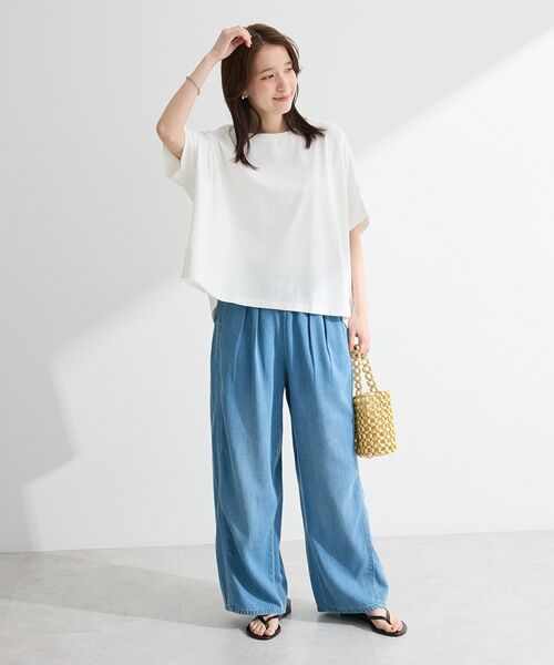 Green Parks(グリーンパークス)の「【適ON】遮熱ドルマンカットプルオーバー(Tシャツ/カットソー・レディース・グリーン/ブラック/その他7/オフホワイト・FREE)」の14枚目の写真