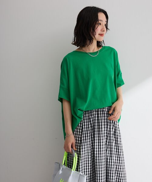 適ON】遮熱ドルマンカットプルオーバー（Tシャツ/カットソー）｜Green