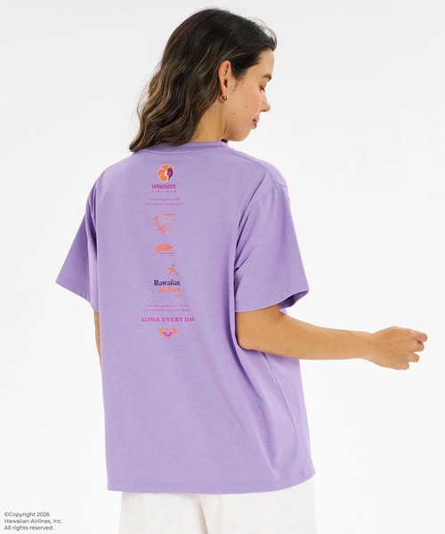 ROXY x HAWAIIAN AIRLINES TEE ラッシュTシャツ /UVカット/EASY DRY