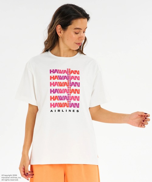 ROXY x HAWAIIAN AIRLINES TEE ラッシュTシャツ /UVカット/EASY DRY