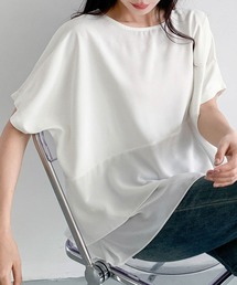 配色レイヤード風オーバーサイズ半袖カットソー