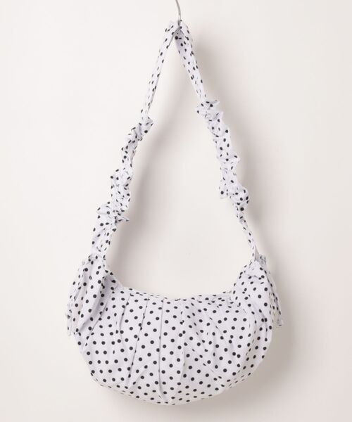 MASHIRO（マシロ）の「【MASHIRO】ドット柄ギャザー3WAYショルダーバッグ コード(MA/EKW155)（ショルダーバッグ・レディース・ホワイト/ブラック・FREE）」の11枚目の写真