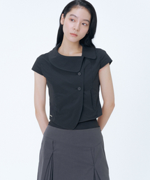 Miseki SEOUL | Crop round collar jacket BLACK(その他アウター)