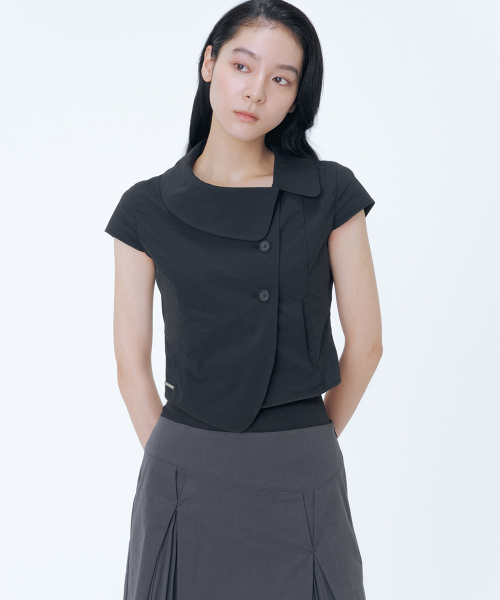Miseki SEOUL(ミセキソウル)の「Crop round collar jacket BLACK(その他アウター・レディース・その他・1/2)」の1枚目の写真