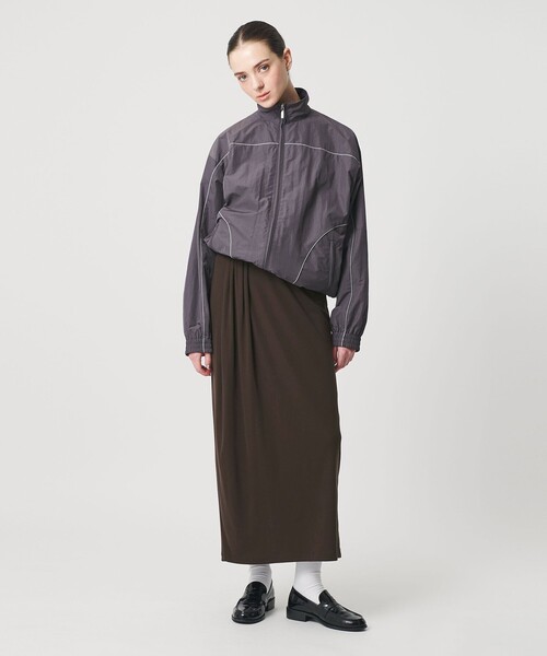 ER(イーアール)の「<ER>ジャージー ロングスカート(スカート・レディース・ダークブラウン/ブラック・S/M)」の4枚目の写真