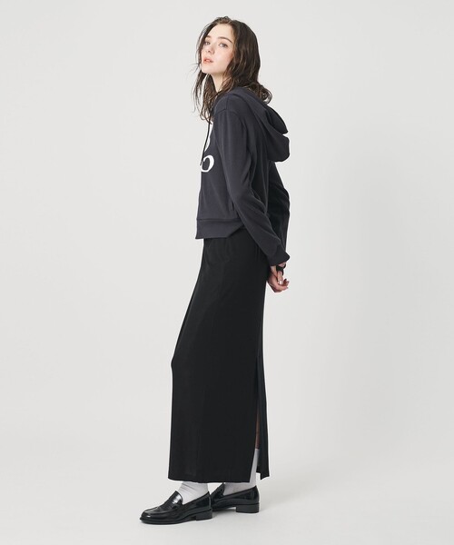 ER(イーアール)の「<ER>ジャージー ロングスカート(スカート・レディース・ダークブラウン/ブラック・S/M)」の6枚目の写真