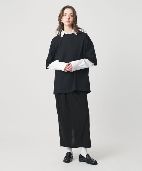 ER(イーアール)の「<ER>ジャージー ロングスカート(スカート・レディース・ダークブラウン/ブラック・S/M)」の8枚目の写真