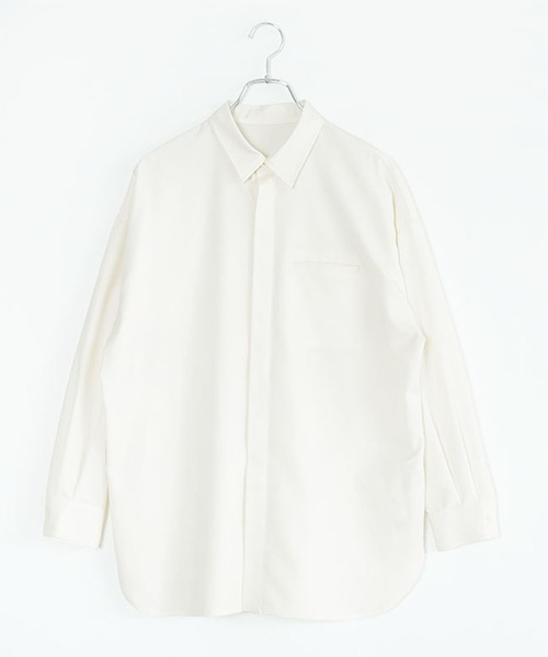 SOLAMONAT LARME（ソラモナラーム）の「比翼シャツ（シャツ/ブラウス・レディース・オフホワイト/チャコール/ブラック/ブラウン・38）」の22枚目の写真