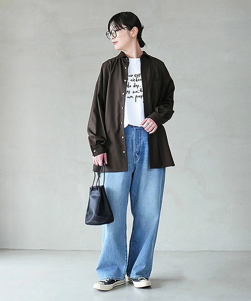 SOLAMONAT LARME（ソラモナラーム）の「比翼シャツ（シャツ/ブラウス・レディース・オフホワイト/チャコール/ブラック/ブラウン・38）」の16枚目の写真