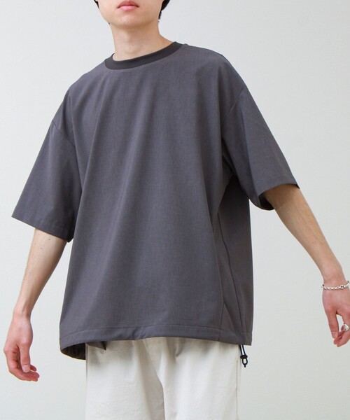 GLOSTER（グロスター）の「【COOLMAX/セットアップ着用可能】ポリトロプルオーバーTシャツ（Tシャツ/カットソー・メンズ・ブラック/グレー/ベージュ/ネイビー・L/M/S）」の2枚目の写真