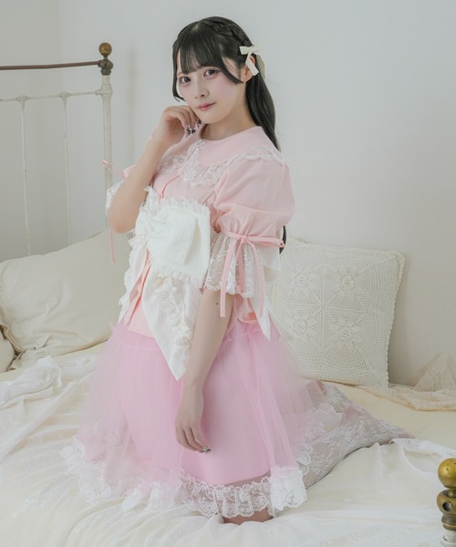 kutir(クティール)の「【クティールとレトロ】ボリュームレースチュールパニエ(スカート・レディース・ピンク/アイボリー/オフホワイト・FREE)」の17枚目の写真
