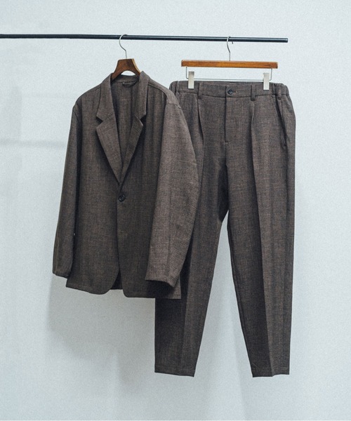 ADAM ET ROPE'(アダムエロペ)の「メランジサーフェイスリラックスジャケット/セットアップ対応/イージーケア(テーラードジャケット・メンズ・ダークブラウン/チャコールグレー・L/LL/M)」の3枚目の写真