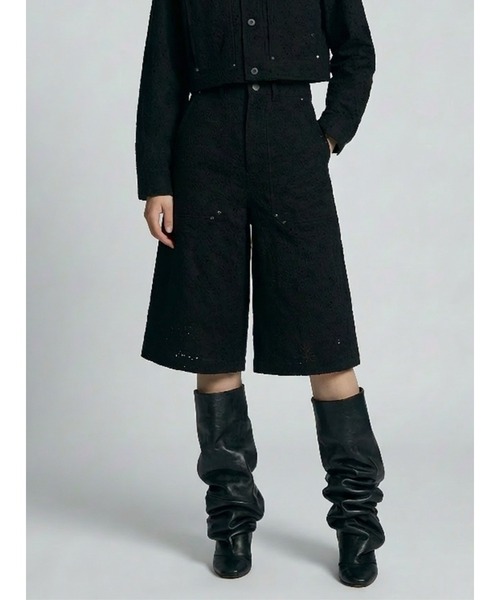 TAJEN:T(タジェント)の「【TAJEN:T】COTTON EYELET EMBROIDERY 2WAY PANTS/コットンアイレットエンブロイダリー2WAYパンツ(その他パンツ・レディース・ブラック/アイボリー・1/2)」の1枚目の写真