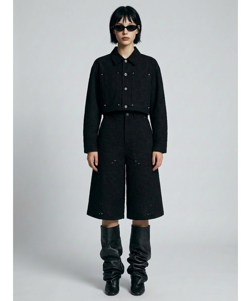 TAJEN:T(タジェント)の「【TAJEN:T】COTTON EYELET EMBROIDERY 2WAY PANTS/コットンアイレットエンブロイダリー2WAYパンツ(その他パンツ・レディース・ブラック/アイボリー・1/2)」の13枚目の写真
