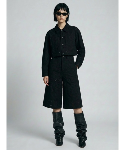TAJEN:T(タジェント)の「【TAJEN:T】COTTON EYELET EMBROIDERY 2WAY PANTS/コットンアイレットエンブロイダリー2WAYパンツ(その他パンツ・レディース・ブラック/アイボリー・1/2)」の14枚目の写真