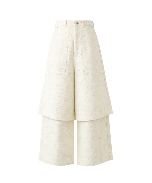 TAJEN:T(タジェント)の「【TAJEN:T】COTTON EYELET EMBROIDERY 2WAY PANTS/コットンアイレットエンブロイダリー2WAYパンツ(その他パンツ・レディース・ブラック/アイボリー・1/2)」の3枚目の写真
