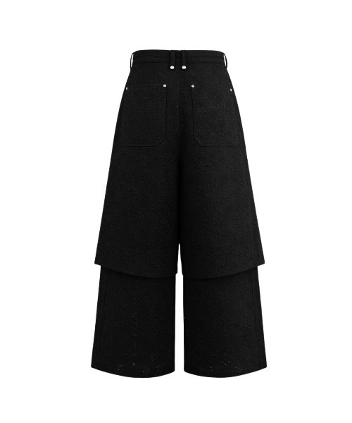 TAJEN:T(タジェント)の「【TAJEN:T】COTTON EYELET EMBROIDERY 2WAY PANTS/コットンアイレットエンブロイダリー2WAYパンツ(その他パンツ・レディース・ブラック/アイボリー・1/2)」の11枚目の写真