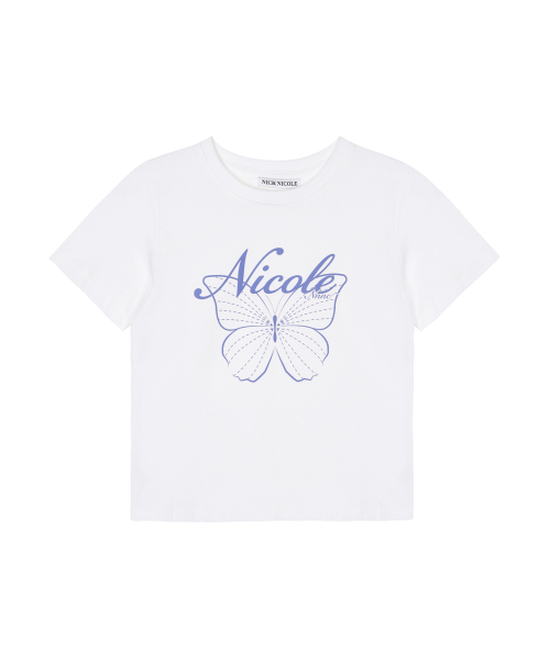 NICK&NICOLE(ニックアンドニコール)の「NICOLE BUTTERFLY SLIM TOP_WHITE PURPLE(Tシャツ/カットソー・レディース・その他・FREE)」の4枚目の写真