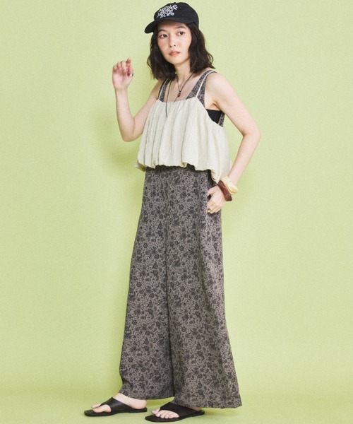 MIRROR STOKE(ミラーストーク)の「【ZOZO限定】BALLOON BUSTIER ROMPERS/バルーンビスチェロンパース(サロペット/オーバーオール・レディース・グレイッシュベージュ/ブラック・MEDIUM)」の11枚目の写真