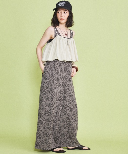 MIRROR STOKE(ミラーストーク)の「【ZOZO限定】BALLOON BUSTIER ROMPERS/バルーンビスチェロンパース(サロペット/オーバーオール・レディース・グレイッシュベージュ/ブラック・MEDIUM)」の9枚目の写真