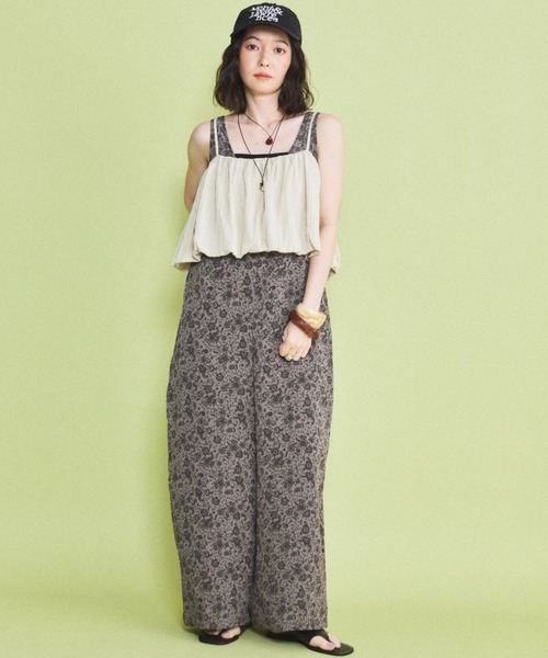 MIRROR STOKE(ミラーストーク)の「【ZOZO限定】BALLOON BUSTIER ROMPERS/バルーンビスチェロンパース(サロペット/オーバーオール・レディース・グレイッシュベージュ/ブラック・MEDIUM)」の8枚目の写真