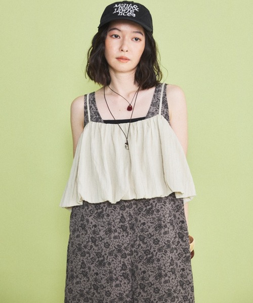 MIRROR STOKE(ミラーストーク)の「【ZOZO限定】BALLOON BUSTIER ROMPERS/バルーンビスチェロンパース(サロペット/オーバーオール・レディース・グレイッシュベージュ/ブラック・MEDIUM)」の14枚目の写真