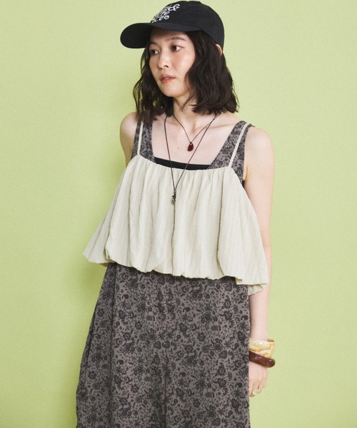 MIRROR STOKE(ミラーストーク)の「【ZOZO限定】BALLOON BUSTIER ROMPERS/バルーンビスチェロンパース(サロペット/オーバーオール・レディース・グレイッシュベージュ/ブラック・MEDIUM)」の15枚目の写真