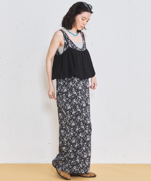 MIRROR STOKE(ミラーストーク)の「【ZOZO限定】BALLOON BUSTIER ROMPERS/バルーンビスチェロンパース(サロペット/オーバーオール・レディース・グレイッシュベージュ/ブラック・MEDIUM)」の19枚目の写真