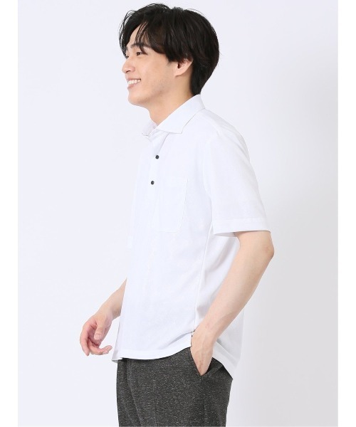 TAKA-Q(タカキュー)の「ビズポロ ポロシャツ メンズ 半袖 ストレッチ 吸水速乾 ノンアイロン ワイドカラー クールパス クールビズ(ポロシャツ・メンズ・ホワイト・X-LARGE/MEDIUM/LARGE)」の9枚目の写真