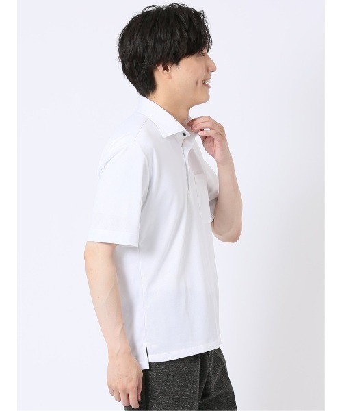 TAKA-Q(タカキュー)の「ビズポロ ポロシャツ メンズ 半袖 ストレッチ 吸水速乾 ノンアイロン ワイドカラー クールパス クールビズ(ポロシャツ・メンズ・ホワイト・X-LARGE/MEDIUM/LARGE)」の11枚目の写真
