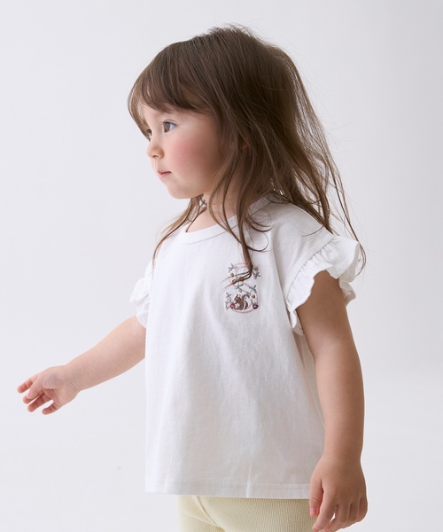 petit main(プティマイン)の「【プティプラ】アルファベット袖フリルTシャツ(Tシャツ/カットソー・キッズ・アイボリー/ライトピンク/レッド/ネイビー/ライトグレー/ターコイズブルー/オレンジ/ブラック・110cm/130cm/120cm/90cm/100cm/80cm)」の11枚目の写真