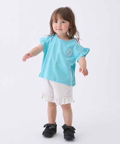 petit main(プティマイン)の「【プティプラ】アルファベット袖フリルTシャツ(Tシャツ/カットソー・キッズ・アイボリー/ライトピンク/レッド/ネイビー/ライトグレー/ターコイズブルー/オレンジ/ブラック・110cm/130cm/120cm/90cm/100cm/80cm)」の14枚目の写真