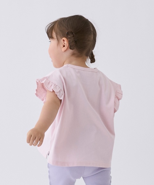 petit main(プティマイン)の「【プティプラ】アルファベット袖フリルTシャツ(Tシャツ/カットソー・キッズ・アイボリー/ライトピンク/レッド/ネイビー/ライトグレー/ターコイズブルー/オレンジ/ブラック・110cm/130cm/120cm/90cm/100cm/80cm)」の17枚目の写真