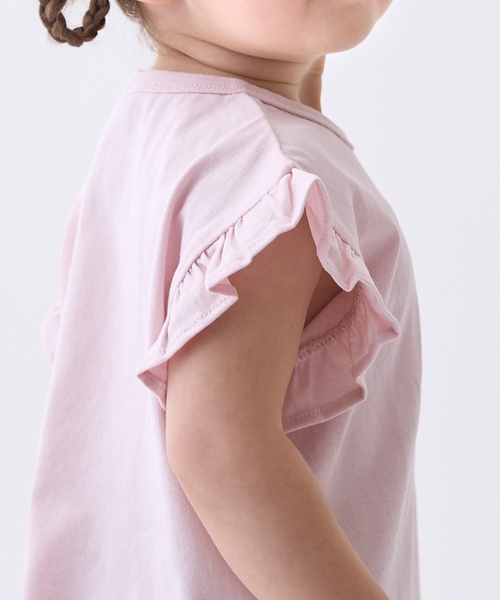 petit main(プティマイン)の「【プティプラ】アルファベット袖フリルTシャツ(Tシャツ/カットソー・キッズ・アイボリー/ライトピンク/レッド/ネイビー/ライトグレー/ターコイズブルー/オレンジ/ブラック・110cm/130cm/120cm/90cm/100cm/80cm)」の18枚目の写真