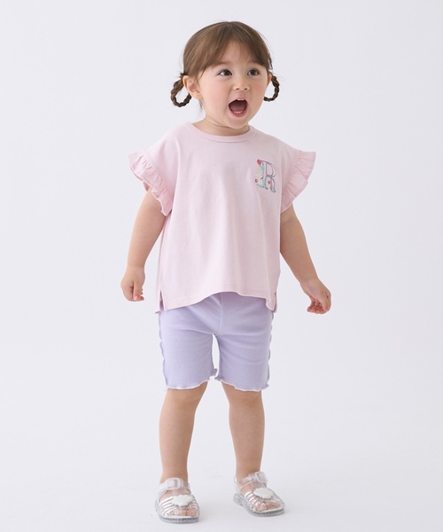petit main(プティマイン)の「【プティプラ】アルファベット袖フリルTシャツ(Tシャツ/カットソー・キッズ・アイボリー/ライトピンク/レッド/ネイビー/ライトグレー/ターコイズブルー/オレンジ/ブラック・110cm/130cm/120cm/90cm/100cm/80cm)」の19枚目の写真