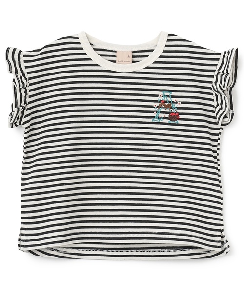 petit main(プティマイン)の「【プティプラ】アルファベット袖フリルTシャツ(Tシャツ/カットソー・キッズ・アイボリー/ライトピンク/レッド/ネイビー/ライトグレー/ターコイズブルー/オレンジ/ブラック・110cm/130cm/120cm/90cm/100cm/80cm)」の21枚目の写真