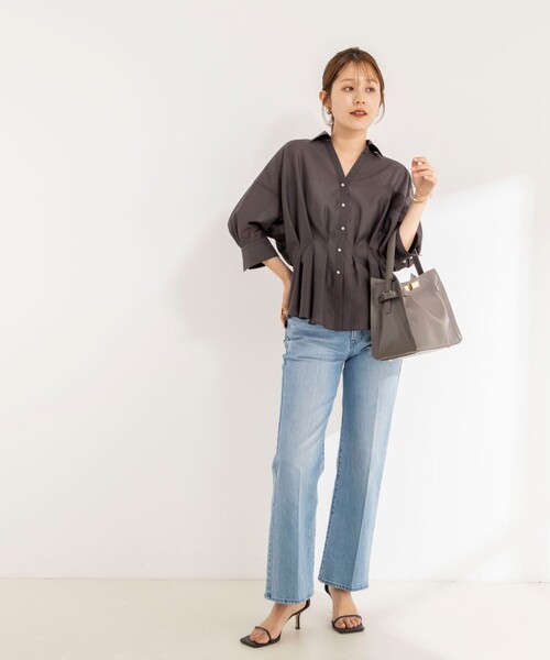 NOLLEY’S(ノーリーズ)の「《接触冷感》ウォッシャブルシアースキッパータック半袖ブラウス(シャツ/ブラウス・レディース・チャコールグレー/ベージュ/サックスブルー・38)」の20枚目の写真
