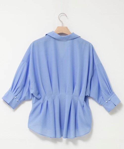 NOLLEY’S(ノーリーズ)の「《接触冷感》【BECシリーズ】ウォッシャブルシアースキッパータック半袖ブラウス(シャツ/ブラウス・レディース・チャコールグレー/ベージュ/サックスブルー・38)」の18枚目の写真
