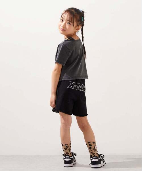 X-girl Stages(エックスガールステージス)の「蓄光ロゴ 肩あきシャーリング半袖Tシャツ(Tシャツ/カットソー・キッズ・ブラック/ライトブルー・120cm/130cm/140cm/100cm/110cm/90cm)」の7枚目の写真