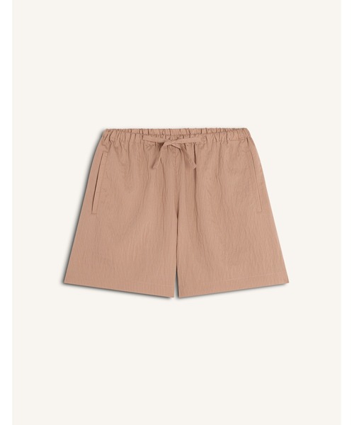 Maison Kitsune(メゾンキツネ)の「ELASTICATED STRIPED SHORTS(その他パンツ・レディース・ブラウン/グレー・34/42/40/36/38)」の1枚目の写真