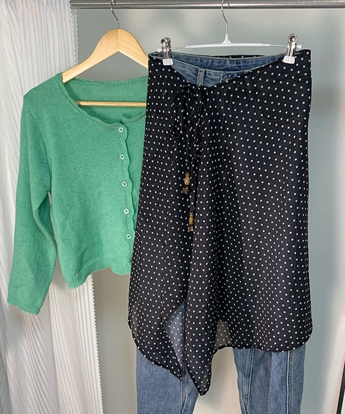 meJane(ミージェーン)の「総柄シフォン ラップシアースカート(スカート・レディース・ブラウン系/ホワイト系/ブラック系・FREE)」の8枚目の写真