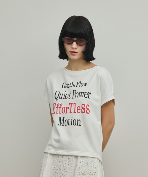 Diagram(ダイアグラム)の「ルーズロゴTシャツ(Tシャツ/カットソー・レディース・チャコールグレー/ホワイト・36)」の2枚目の写真
