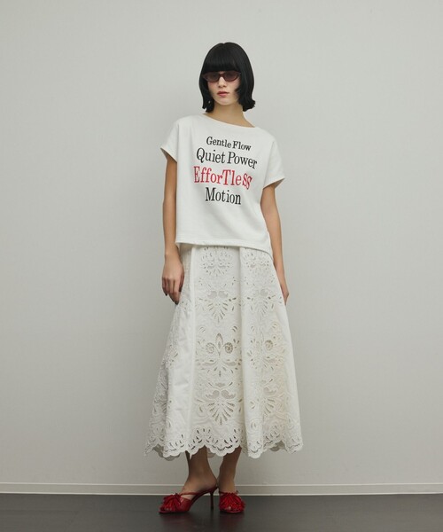 Diagram(ダイアグラム)の「ルーズロゴTシャツ(Tシャツ/カットソー・レディース・チャコールグレー/ホワイト・36)」の4枚目の写真