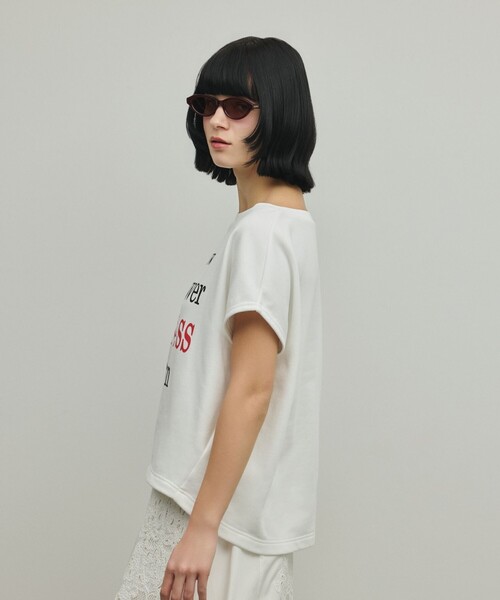 Diagram(ダイアグラム)の「ルーズロゴTシャツ(Tシャツ/カットソー・レディース・チャコールグレー/ホワイト・36)」の8枚目の写真