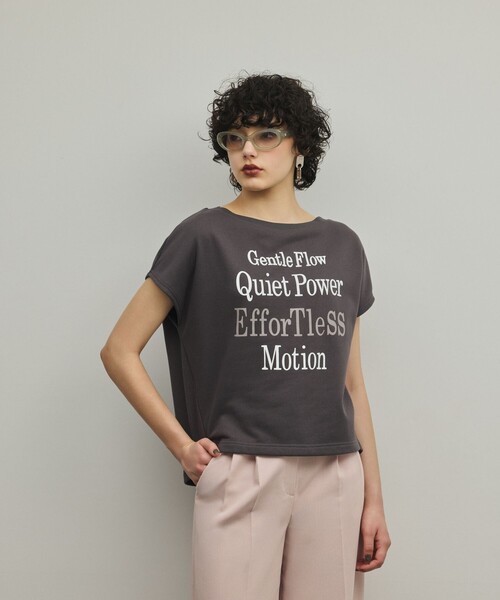 Diagram(ダイアグラム)の「ルーズロゴTシャツ(Tシャツ/カットソー・レディース・チャコールグレー/ホワイト・36)」の17枚目の写真