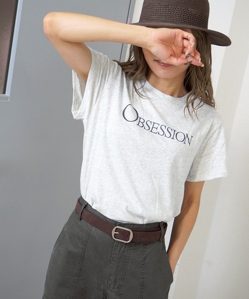 gossara(ゴサラ)の「【ラフに着映える】ロゴプリントT(Tシャツ/カットソー・レディース・ネイビー/グレー・FREE)」の7枚目の写真